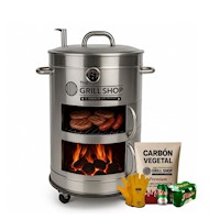 Cilindro Parrillero Pequeño full acero Guantes Carbon Six Pack